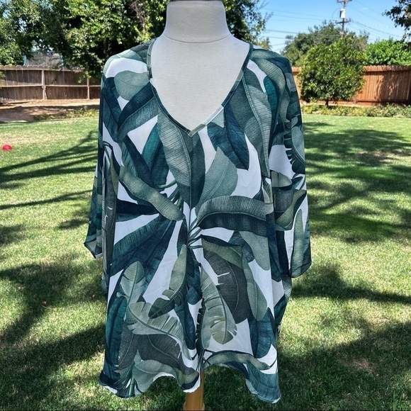 Show Me Your Mumu Green Palm Leaf Motif Print Size Small - Picture 4 of 7